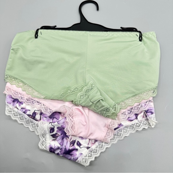 NWT Daisy Fuentes Purple and Pink Floral Lace Trim Panties Size XL - Picture 5 of 5